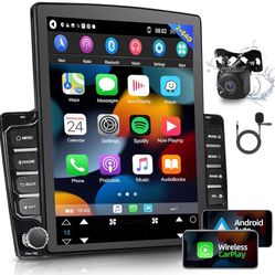 2G+64G] Android 13 Double Din Vertical Car Stereo with Wireless/Wired Carplay & Android Auto