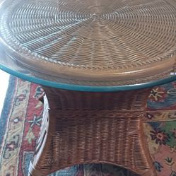 Pottery Barn Rattan Accent Table