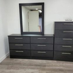 DRESSER WITH MIRROR AND CHEST 