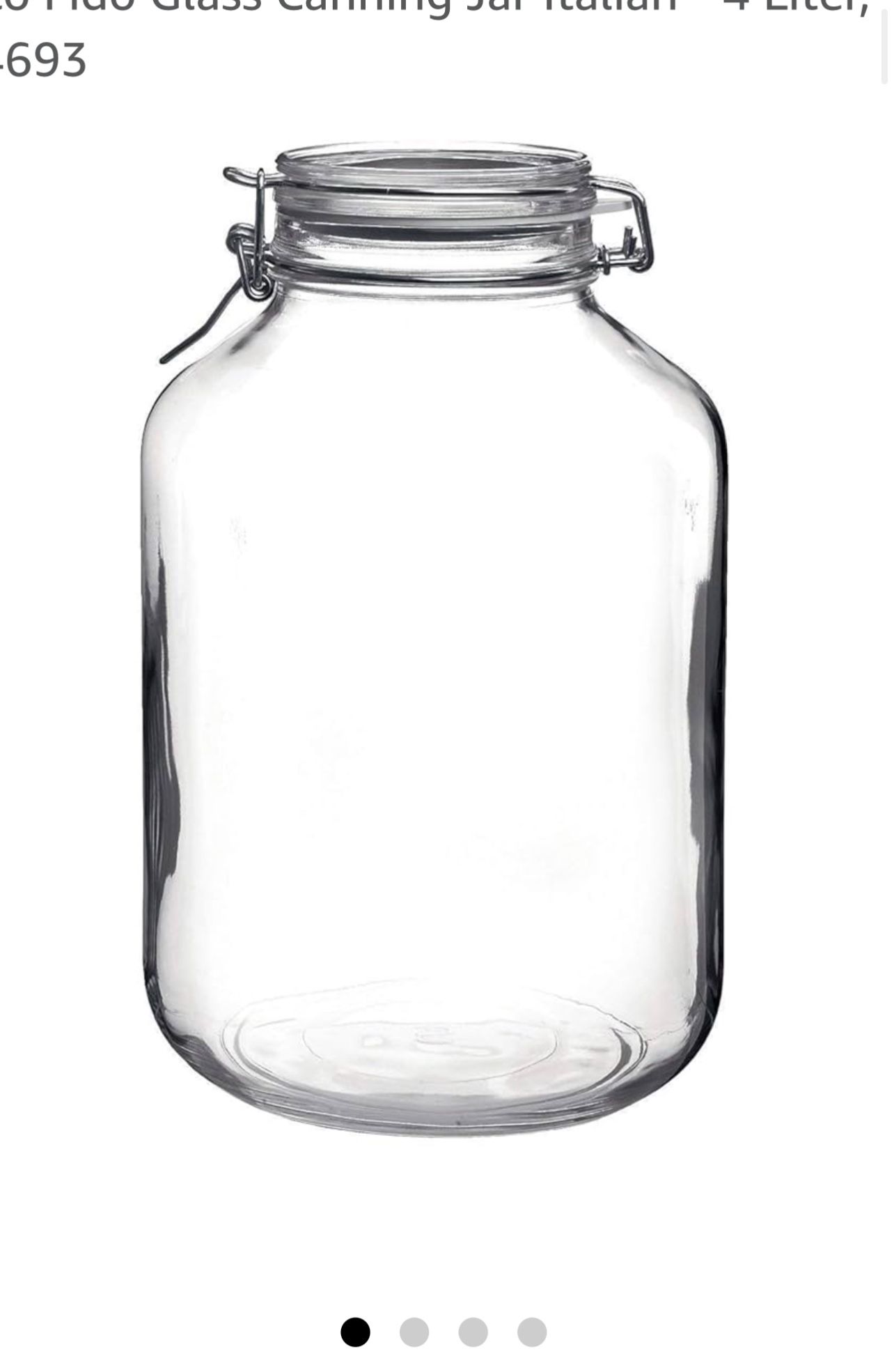 4 Litter Rocco Fido Glass Canning Jar Italian