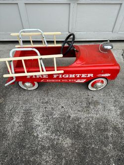 1970's Metal Fire Truck Pedal Car