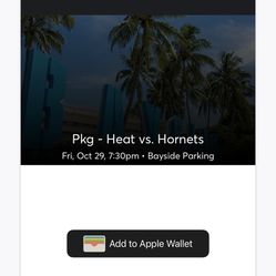 Miami Heat Vs Charlotte Hornets Parking Pass At Bayside $20 