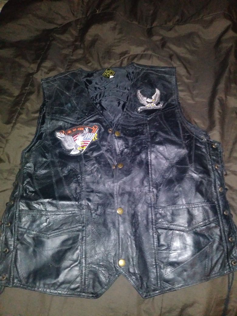 Leather vest. New