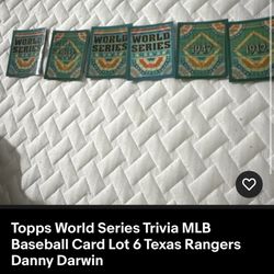 Topps World Series Trivia MLB Baseball Card Lot 6 Texas Rangers Danny Darwin
