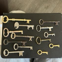 Antique Sleleton Keys-Brass, steel, and bronz