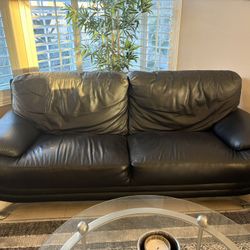 Modern Faux Leather Living Room Set – Couch, Loveseat & Coffee Table  