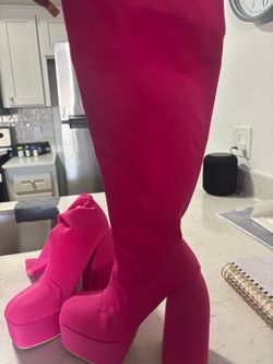 Pink over the knee platform boots. Size 6