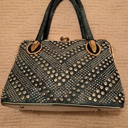 Denim Studded Crystal Purse