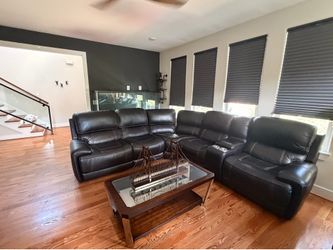 Real leather sectional