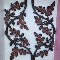 15 Inch Leaf Acorn Cast Iron Decor Antique Architectural