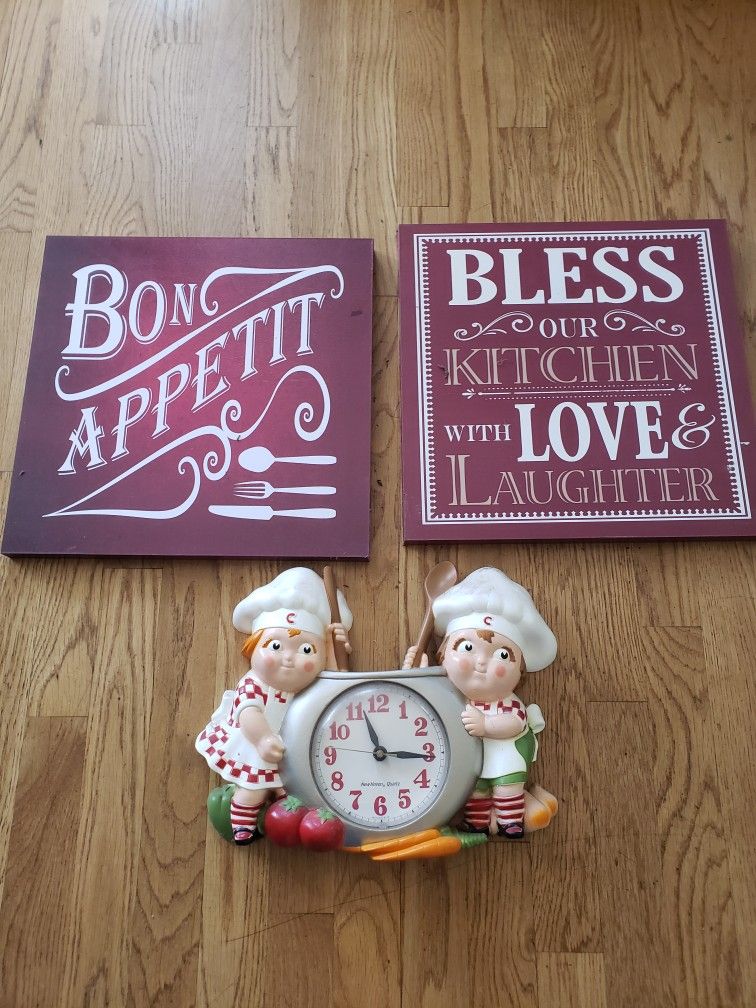 Clock And 2 Signs $25