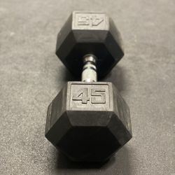 SINGLE Rubberized 45lb Dumbbell 💪 