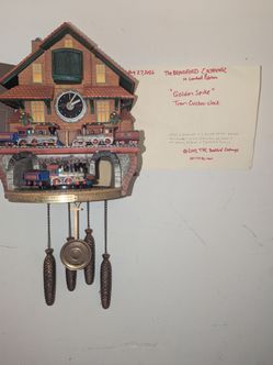 Golden Spike Train Cuckoo Clock