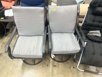 Grand patio 2-Pc Outdoor Swivel Dining Set, 2 Chairs, Gray