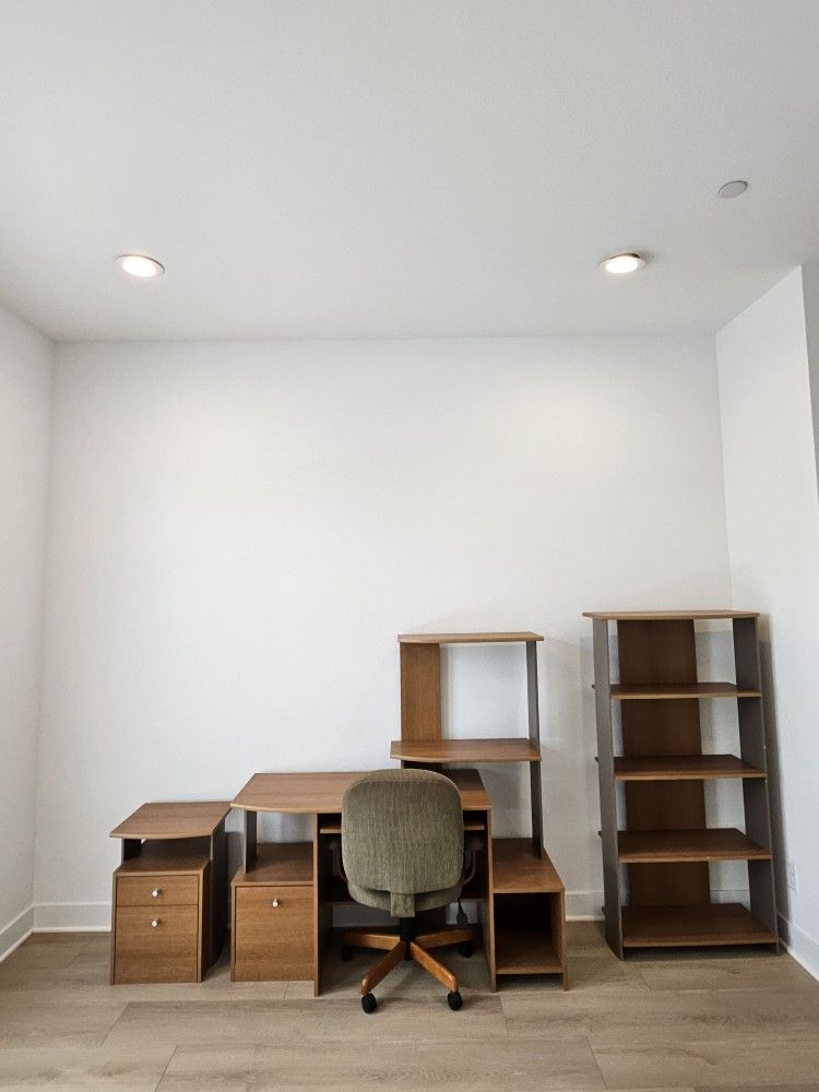 Office Desk Set - Desk, Side Table, Chair & Bookshelf