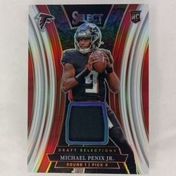 Michael Penix Jr 2024 Select White Draft Selections Patch Rookie 06/75