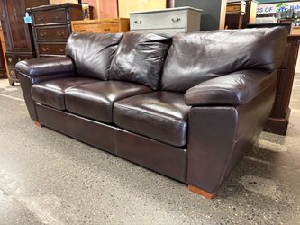 LA-Z-BOY Chocolate Leather 3-Seat Sofa