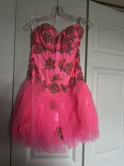 It’s A Beautiful Short Dress Made By Jovani The Size Is 6 The Color Hot Pink Never Been Used It’s Good Dress For Prom Or Wedding