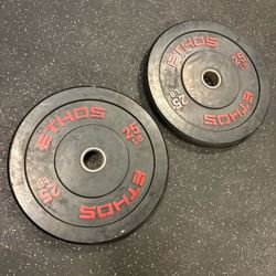 25 Pound ETHOS 2” Olympic Bumper Weight Plates Pair