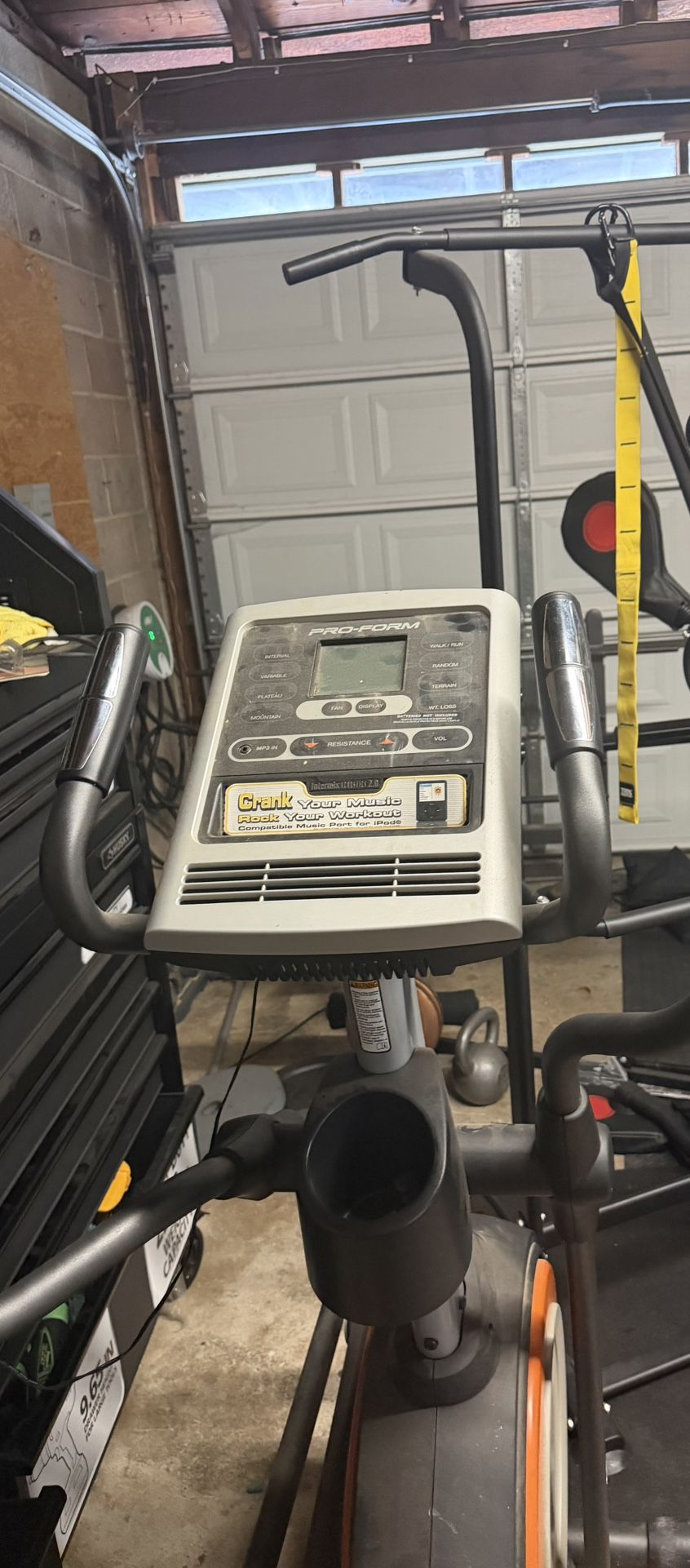 Elliptical Machine And a Rowing Machine.