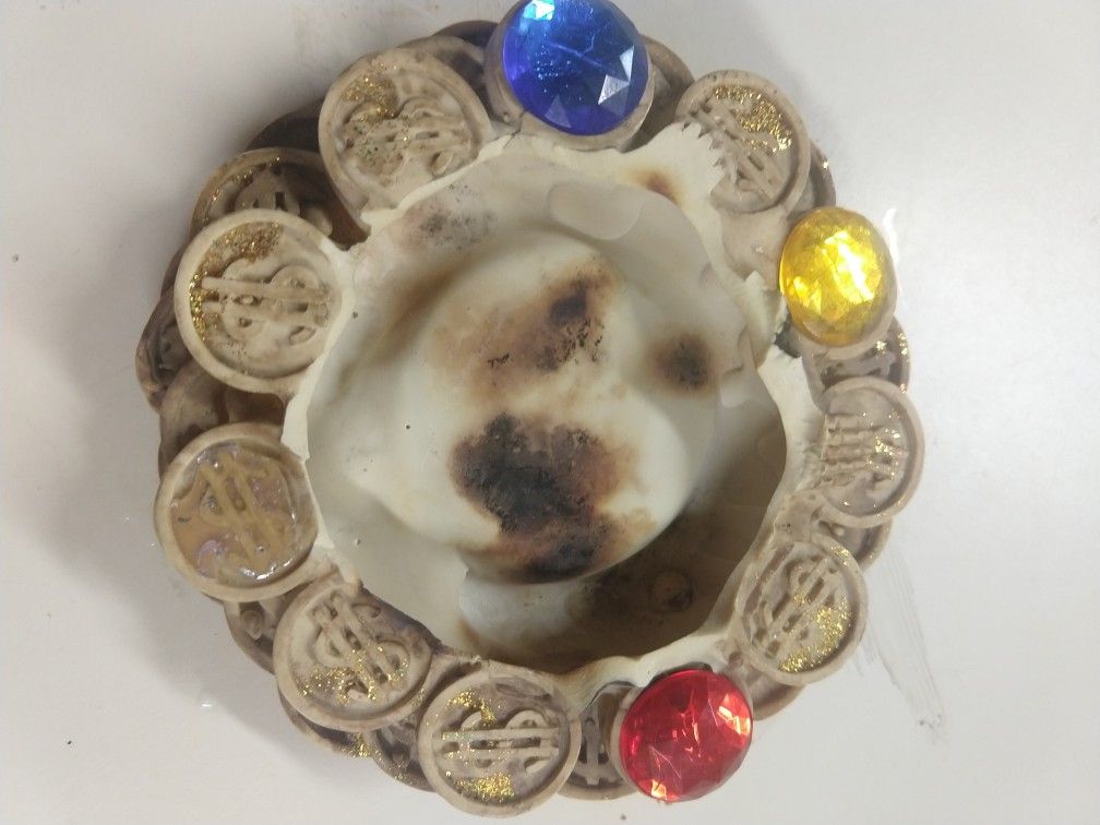 Chakra Feng Shui Colorful Stones Ceramic Coin Ashtray
