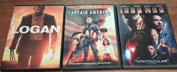 Marvel DVD Lot – Logan, Captain America, Iron Man Super Hero