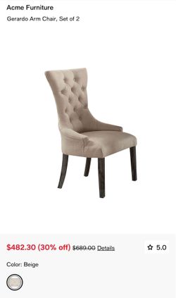4 Linen Tufted chairs $70 for all