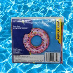 Splash n Swim Sprinkle Donut Pattern Inflatable Swim Ring Float