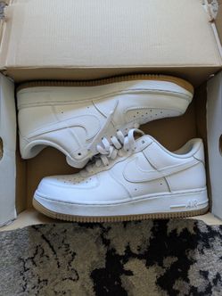 White Air Forces Brown Sole