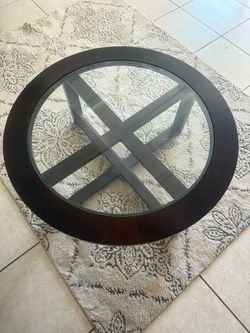 Brown Frame and Glass Top Coffee table