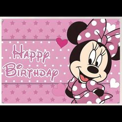 Minnie Mouse Birthday Backdrop 5ft x 7ft