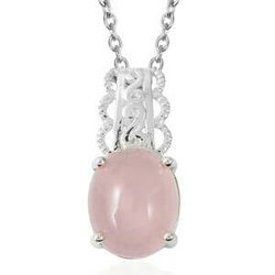 Galilea Rose Quartz Pendant Necklace (20 in) in Sterling Silver