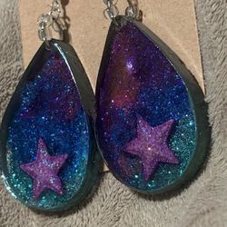 Colorful Teardrop Star Earrings