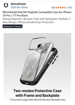 RhinoShield Mod NX MagSafe Compatible Case for iPhone 18 Pro / 17 Pro Black
