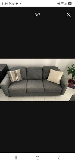 Grey sofa 3 seat and love seat. Set all for $50