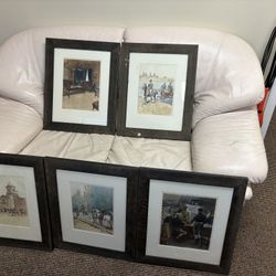 5 Framed Photo Set Historical Prints Ranging From The Years 1(contact info removed)