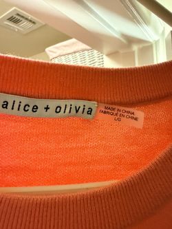 Alice + Olivia Orange Knit Top Size Large