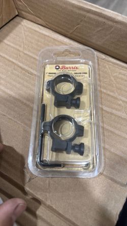 Burris Medium fits .22, 1"  Rimfire Deluxe Steel  Rings, Matte Black - 420069