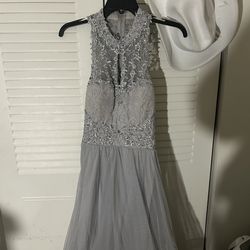 Gray Rhinestone Dress