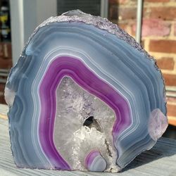 Purple Agate Double Sided Crystal Tea Light Candle Holder 