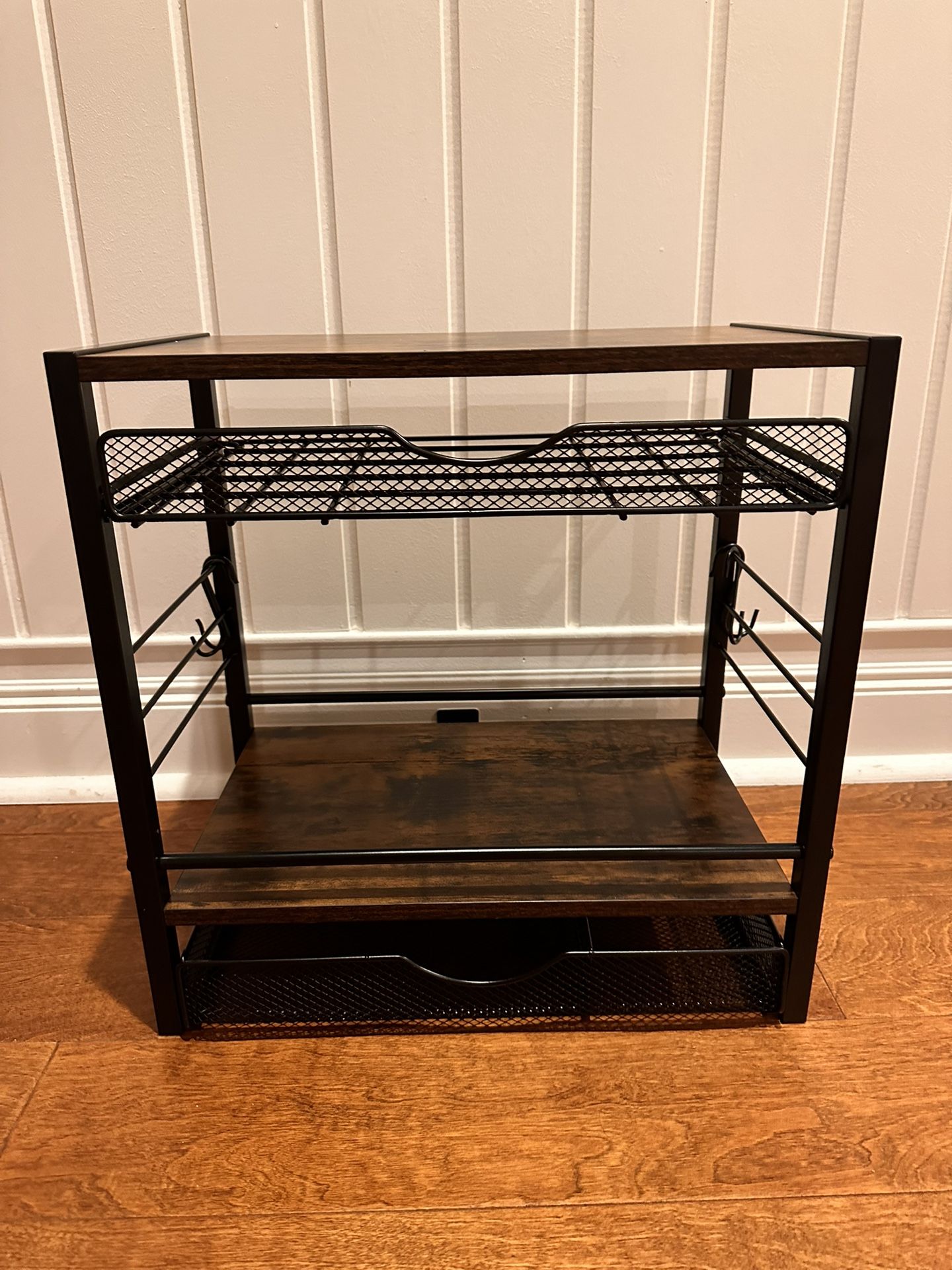 Coffee Station Organizer for Countertop with 3 Tier-4 Hang