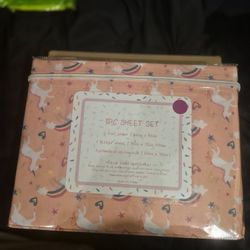 Unicorn twin 3 piece sheet set