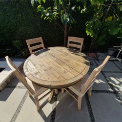 Dining Table, Natural Wood, Patio, Ourdoor, indoors 
