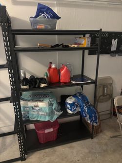 Black Metal Garage Storage Shelving Unit