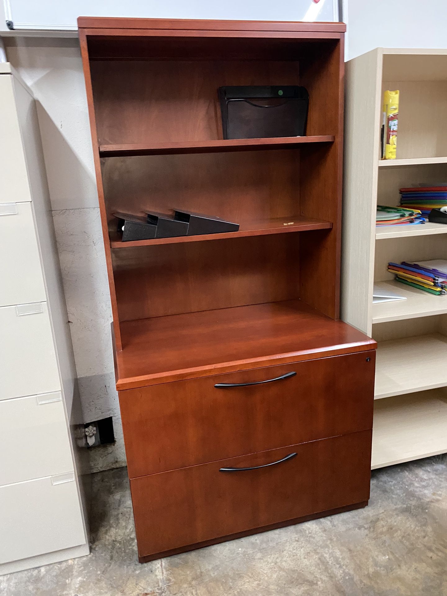 Allsteel 2 Drawer Lateral File Cabinet With Hutch