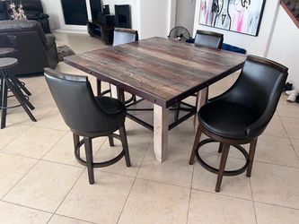 Urban Rustic 84” dining table and chairs
