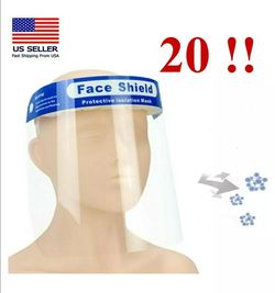 20 Reusable HD Full Face Masks Anti-droplets Anti-fog Eyes protector PET
