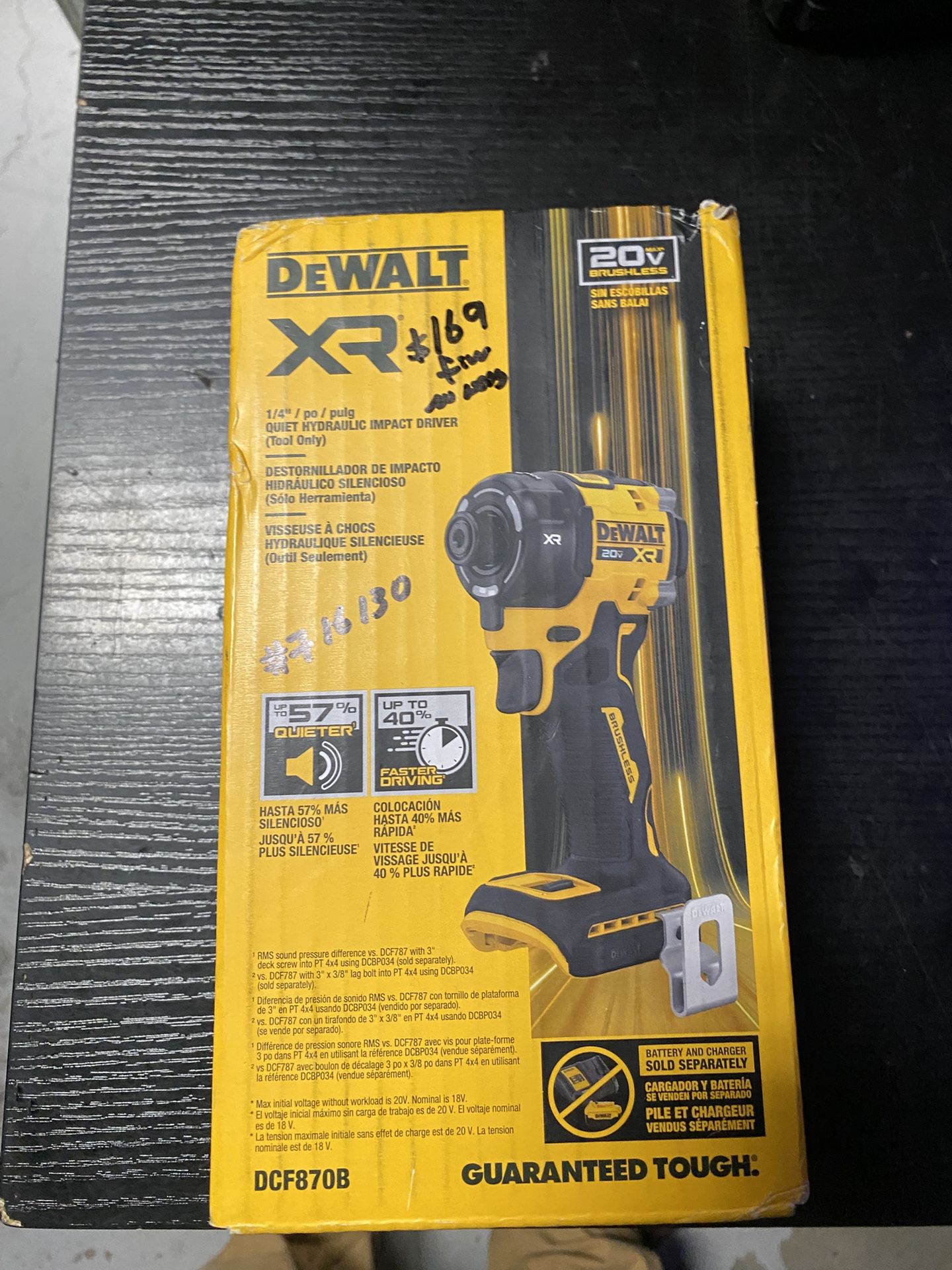 DEWALT 20V MAX XR Brushless Cordless 1/4 in. Quiet Hydraulic Impact Driver (Tool-Only)