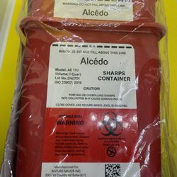 (Pack Of 3) Alcedo Red 1 Quart Size Sharps Disposal Container NWOT Sealed & Lids