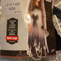 Halloween dress graveyard Bride Child large 12-14